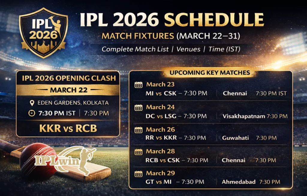 IPL 2026 SCHEDULE